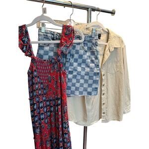 Art Class Girls L Stylish Bundle Lot of 3 Maxi Dress Skirt Shacket Button Up